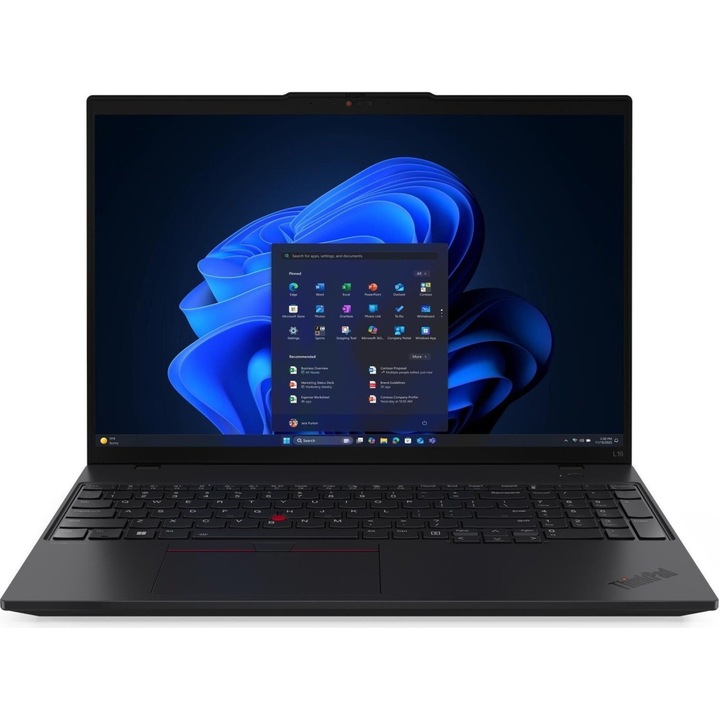 Laptop Lenovo ThinkPad L16 G2, 16" WUXGA, Intel® Core™ Ultra 5 225U pana la 4.8 GHz, 16 GB RAM DDR5 5600, 512 GB SSD, Intel® Graphics, Windows 11 Pro, Black 512 GB