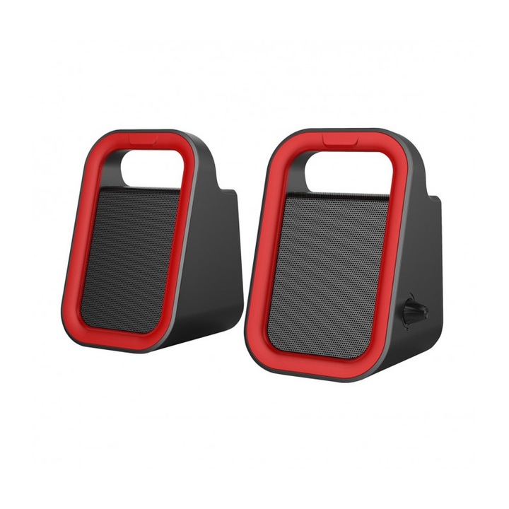 Boxe Audio Astrum SU160 2x3W conectare USB, Rosu/Negru