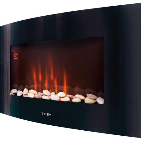 Semineu electric de perete TESY WEF200SRELW, 2000W, display LED, telecomanda, ERP2018