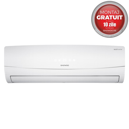Aparat de aer conditionat Daewoo 18000 BTU, Montaj inclus, Clasa A++, Functie incalzire, Kit instalare inclus, Functie turbo, Display ascuns, DSB-F1888ELH-VK, Alb