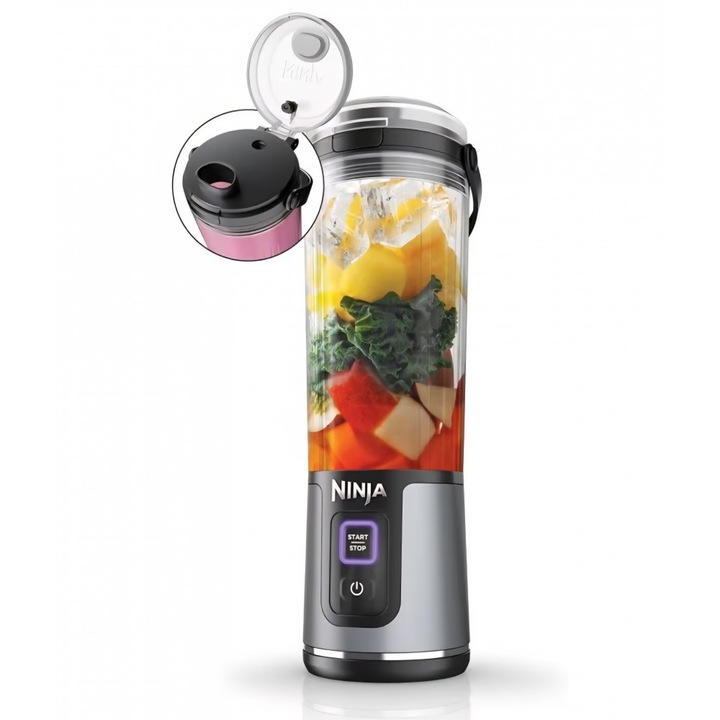 Tocator electric, 4 lame din otel inoxidabil de inalta calitate, 2L, recipient din Inox, Negru