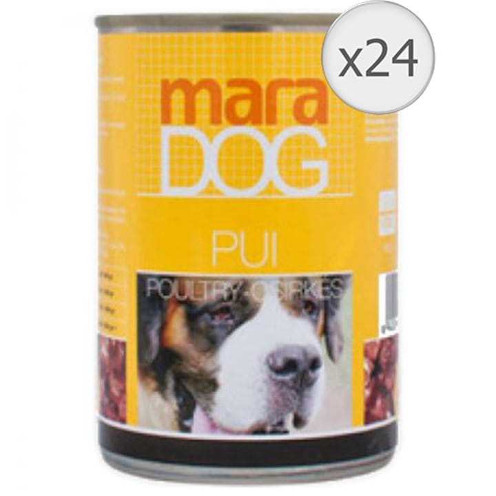 Hrana umeda pentru caini Mara Dog, Pui, 24x415g