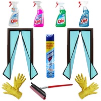 pachet - 2 x plasa albastra pentru insecte cu inchidere magnetica 90x210cm aroxol spray insecticid universal 2 x manusi din cauciuc stergator geam 4 x clin pentru geamuri vis mediteranean lamaie mar verde clasic imagen 2_0_
0