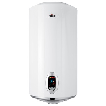 Boiler electric Ferroli TDG Plus 80, 2500 W, 80 l, 3 trepte putere, panou comanda digital, functie Smart, telecomanda Boiler electric Ferroli TDG Plus 80, 2500 W, 80 l, 3 trepte putere, panou comanda digital, functie Smart, telecomanda
