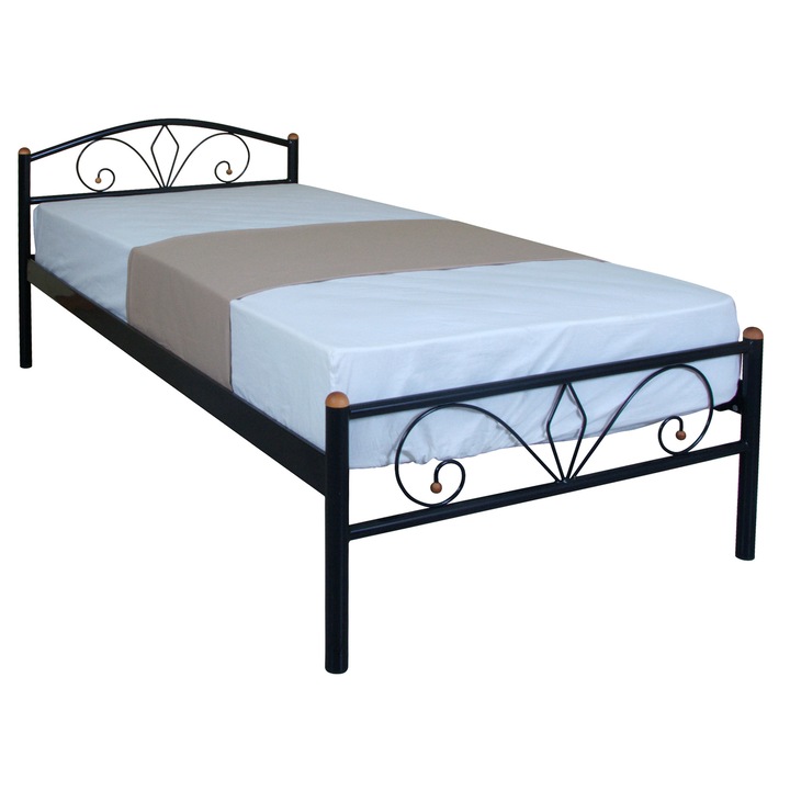 Pat Metalic Lara Lux, 90x200cm, Negru