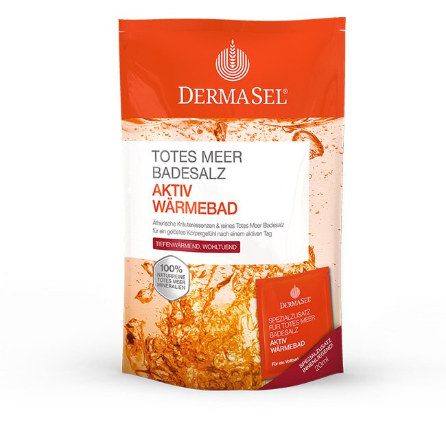 Sare baie, rol activ de incalzire (Rozmarin, Camfor, Eucalipt, Menta), Dermasel, 400 g + 20 ml