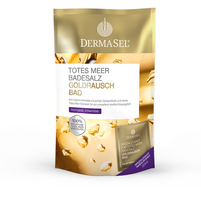 Sare baie cu aur, Dermasel, 400 gr + 20 ml