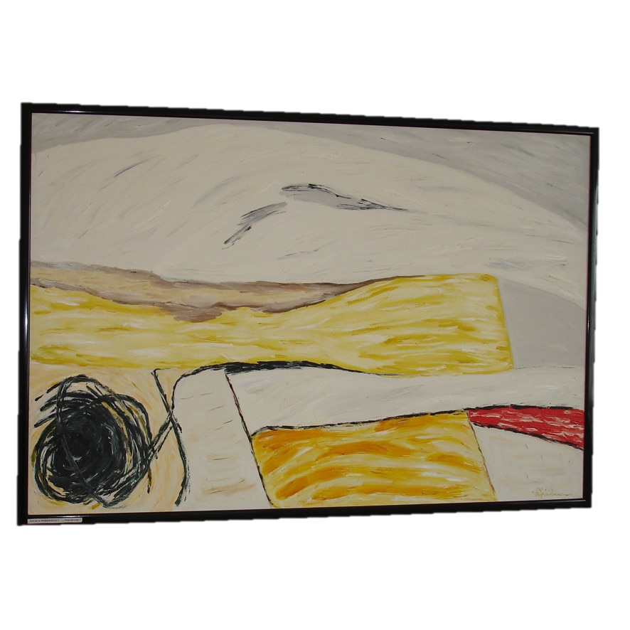 Tablou ulei pe panza, Rasarit de soare, 123 cm x 84 cm, inramat