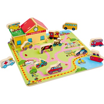 Set constructie puzzle lemn  Set constructie puzzle lemn