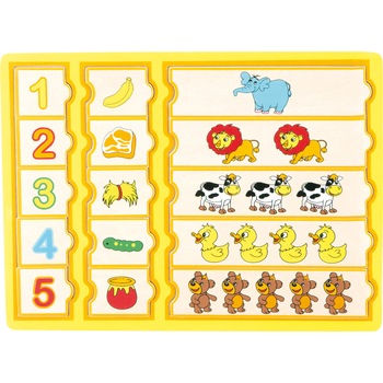 Puzzle lemn numere, animale si mancaruri Puzzle lemn numere, animale si mancaruri