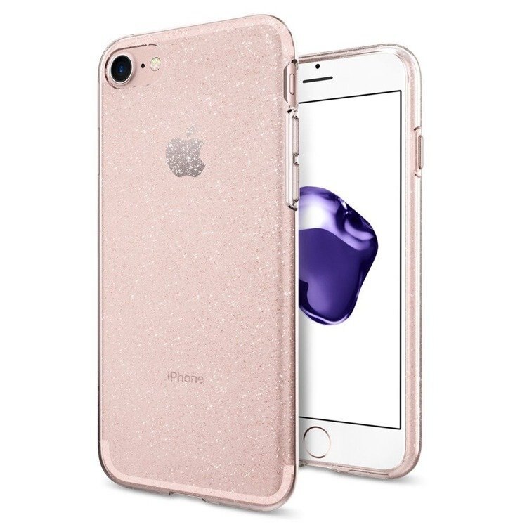 Husa de protectie Spigen Liquid Crystal pentru iPhone 7/8, Glitter Rose Quartz