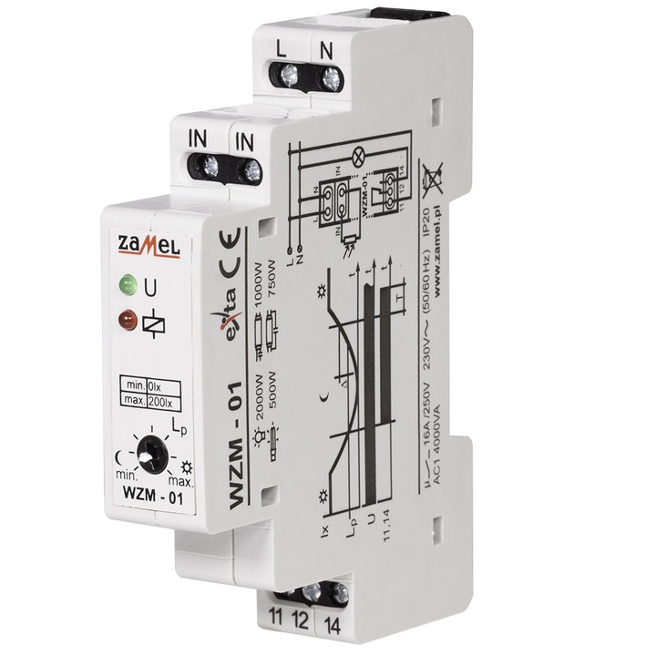 Dimmer inteligent Zamel Twilight WZM-01, 230 V, Alb