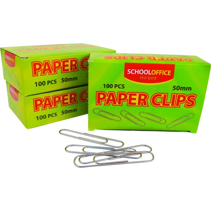 Agrafe birou 33 mm, 100 buc/ cutie SCHOOL OFFICE