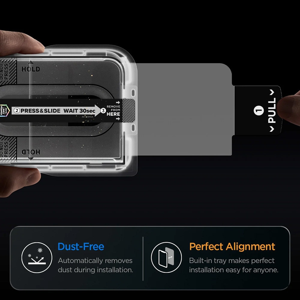 Folie pentru iPhone Duo - Spigen Glas.tR EZ FIT Pro HD (AGL12014) - Clear