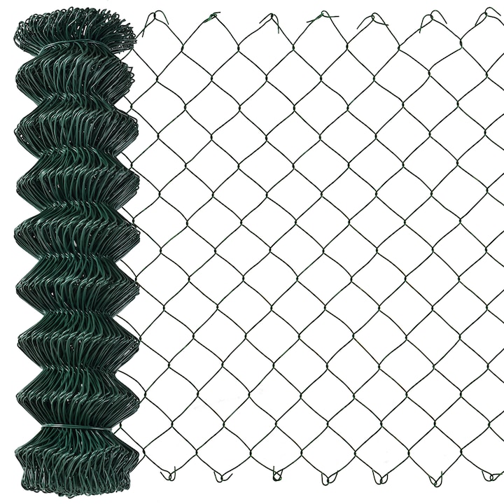 [pro.tec]® Drótháló kerítés 15 m x 125 cm drótkerítés PVC bevonattal zöld