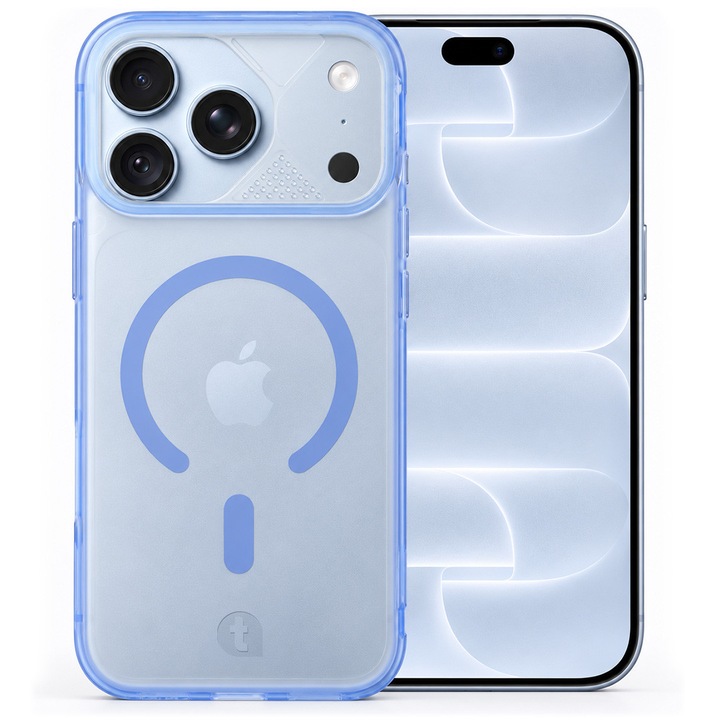 Husa de protectie TelefonulTau® pentru Apple iPhone 18 Pro Max / 17 Pro Max, compatibila MagSafe, Design Transparent, Protectie Camera, Calitate Premium, Blue