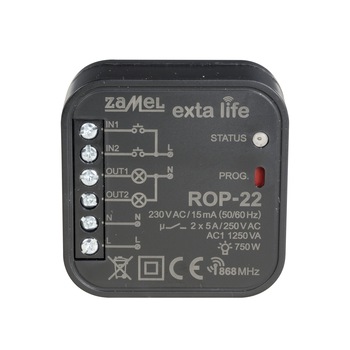 Receptor radio cu 2 canale ZAMEL, ROP-22, 230V AC,1.09W, Negru Receptor radio cu 2 canale ZAMEL, ROP-22, 230V AC,1.09W, Negru