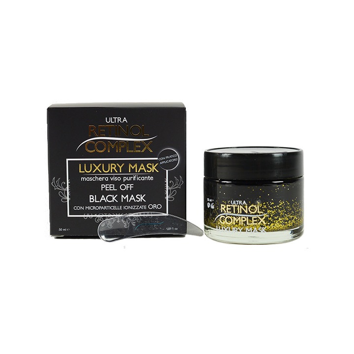 Masca Neagra Black Mask Peel-Off cu Microparticule Ionizate aurii, 50ml