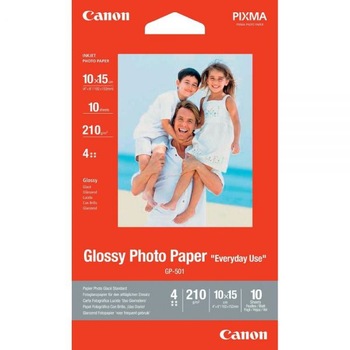 Hartie foto Canon GP-501 10x15cm, 10 coli glossy 210g Hartie foto Canon GP-501 10x15cm, 10 coli glossy 210g