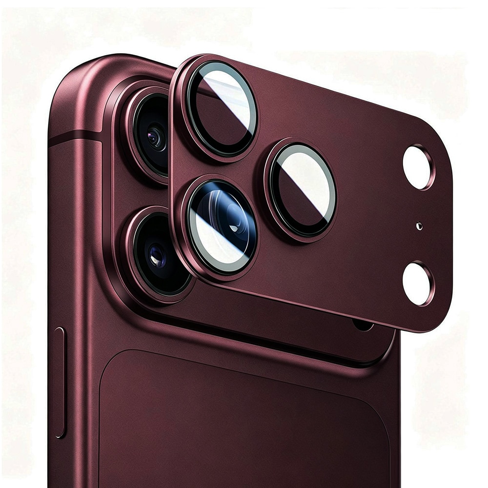 Protectie Camera Foto Lito, Crown Halo AR + AF Camera Lens, pentru iPhone 18 Pro Max, Visiniu (Dark Cherry)