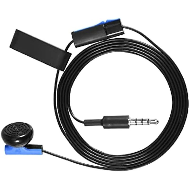 Слушалки за поставяне в ушите с кабел, модел K0588-CJ-260911-4032, микрофон с превключвател за включване/изключване, 9.2 мм говорител, съвместими с 3.5 мм жак, черно/синьо