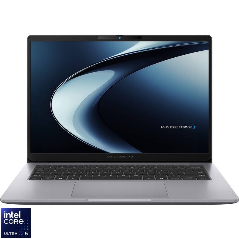 Laptop ASUS 14'' ExpertBook P3 G1 P3406CCA, WUXGA, Procesor Intel® Core™ Ultra 5 225H (18M Cache, up to 4.90 GHz), 8GB DDR5, 512GB SSD, Intel Integrated Graphics, No OS, Misty Grey