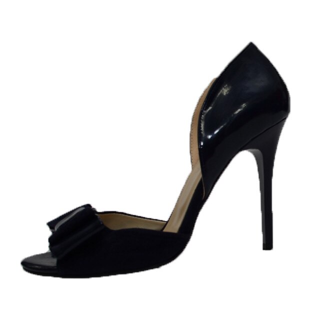 Sandale tip pantofi cu toc inalt, D&J Exclusive, Albastru marin