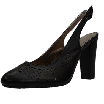 Sandale inchise in fata , model cu perforatii, D&J Exclusive,, Negru Sandale inchise in fata , model cu perforatii, D&J Exclusive,, Negru