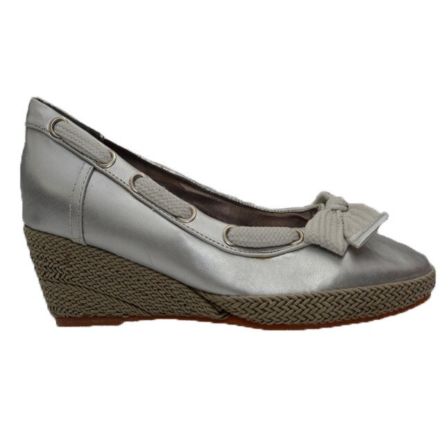 Pantofi cu talpa intreaga, D&J Exclusive, Argintiu, 37