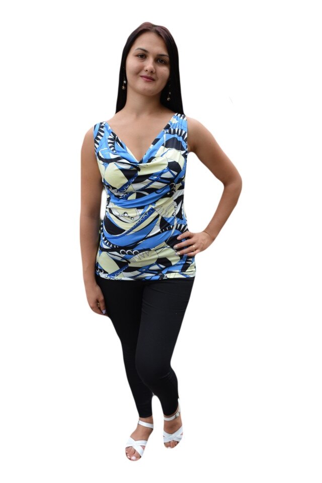 Bluza fashion de vara cu imprimeu abstract, D&J Exclusive, Multicolor