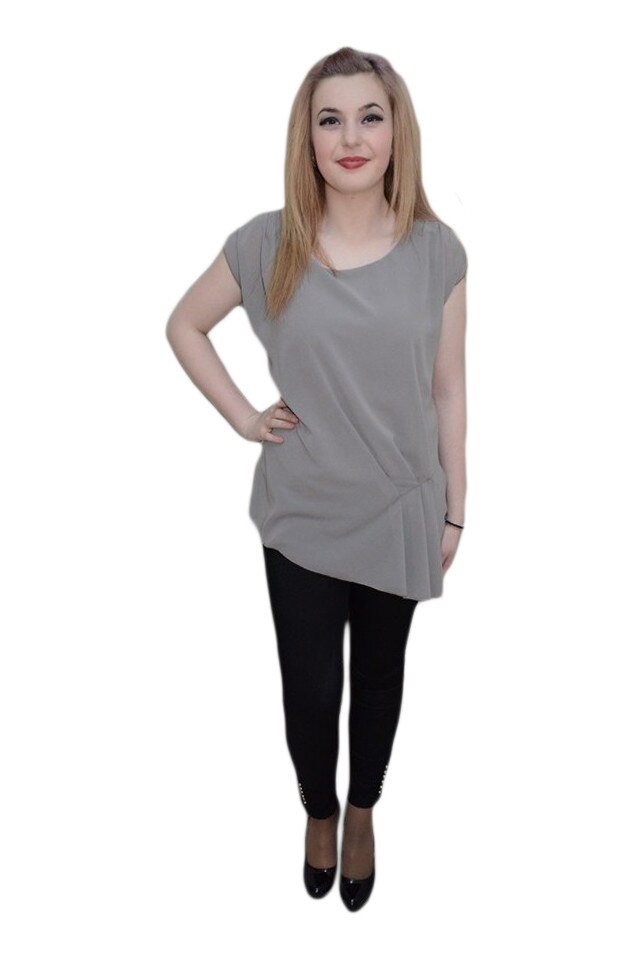 Bluza comoda cu design simplist, D&J Exclusive, Gri