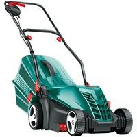 Masina de tuns gazon/iarba electrica Bosch ARM 34, putere 1300W, latime taiere 34 cm, 5 trepte de taiere, inaltime taiere 20 - 70 mm, sac colector 40 L