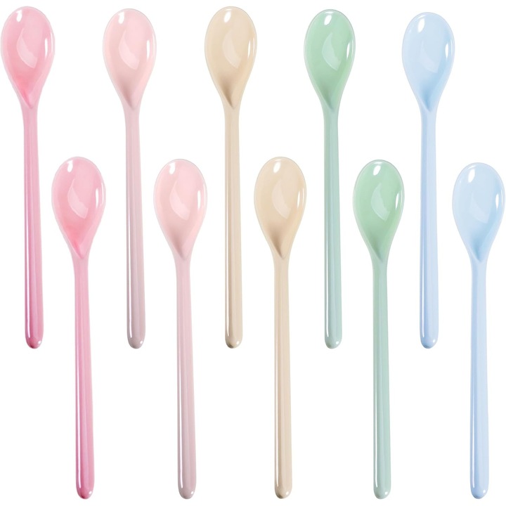 Set 10 Linguri Reutilizabile din Plastic, Anti-Picurare, 18 cm