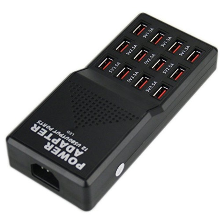 Power Port 12 hálózati töltő, Fekete