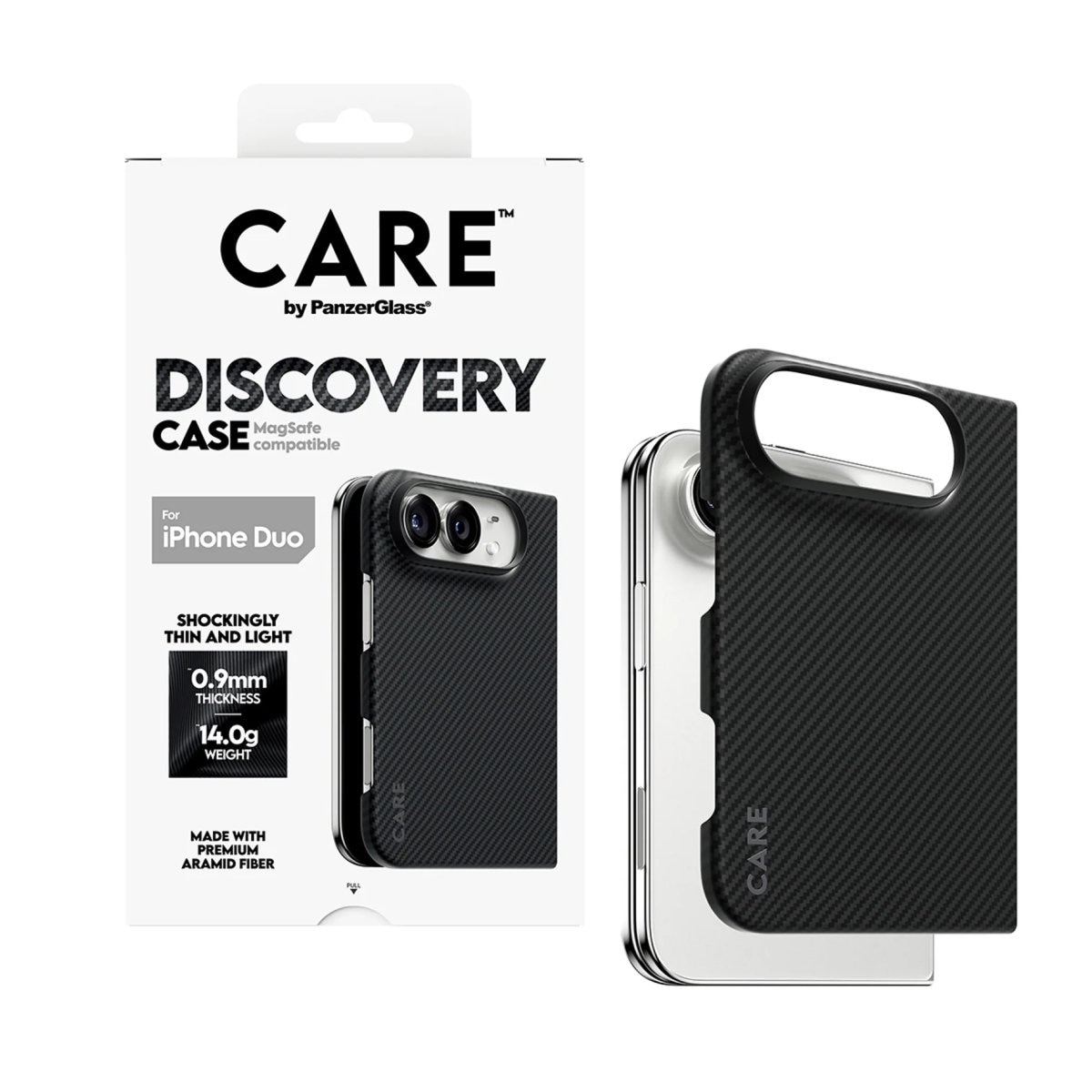Carcasă PanzerGlass Discovery Case pentru Apple iPhone Duo cu MagSafe, materiale durabile, design elegant, transparentă