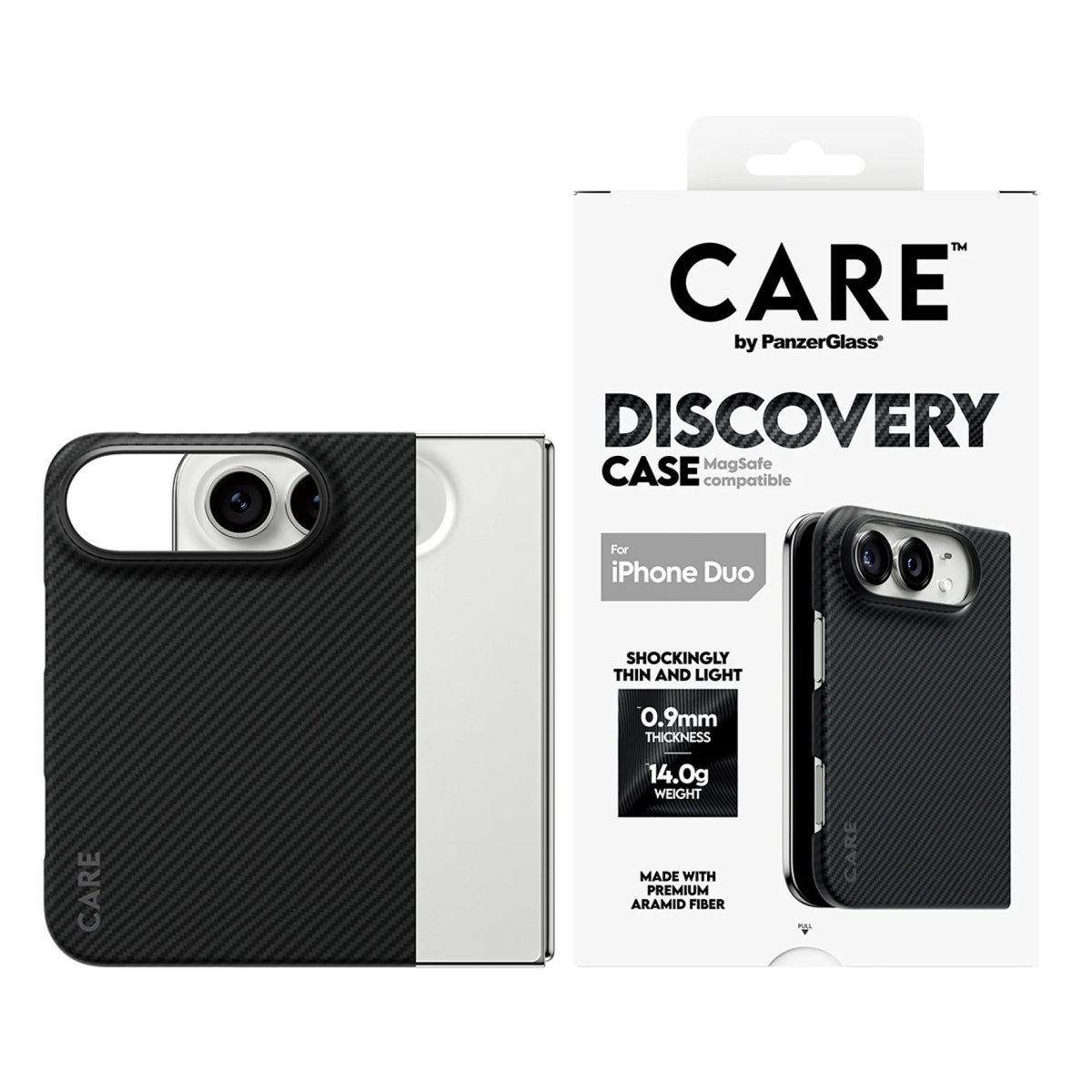 Carcasă PanzerGlass Discovery Case pentru Apple iPhone Duo cu MagSafe, materiale durabile, design elegant, transparentă