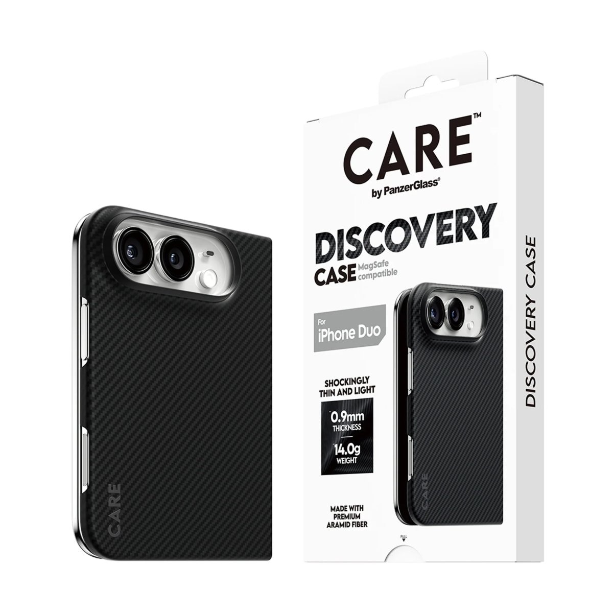 Carcasă PanzerGlass Discovery Case pentru Apple iPhone Duo cu MagSafe, materiale durabile, design elegant, transparentă