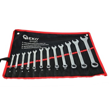 Set 12 chei combinate drepte 6-12mm CrV, GEKO G11241 Set 12 chei combinate drepte 6-12mm CrV, GEKO G11241