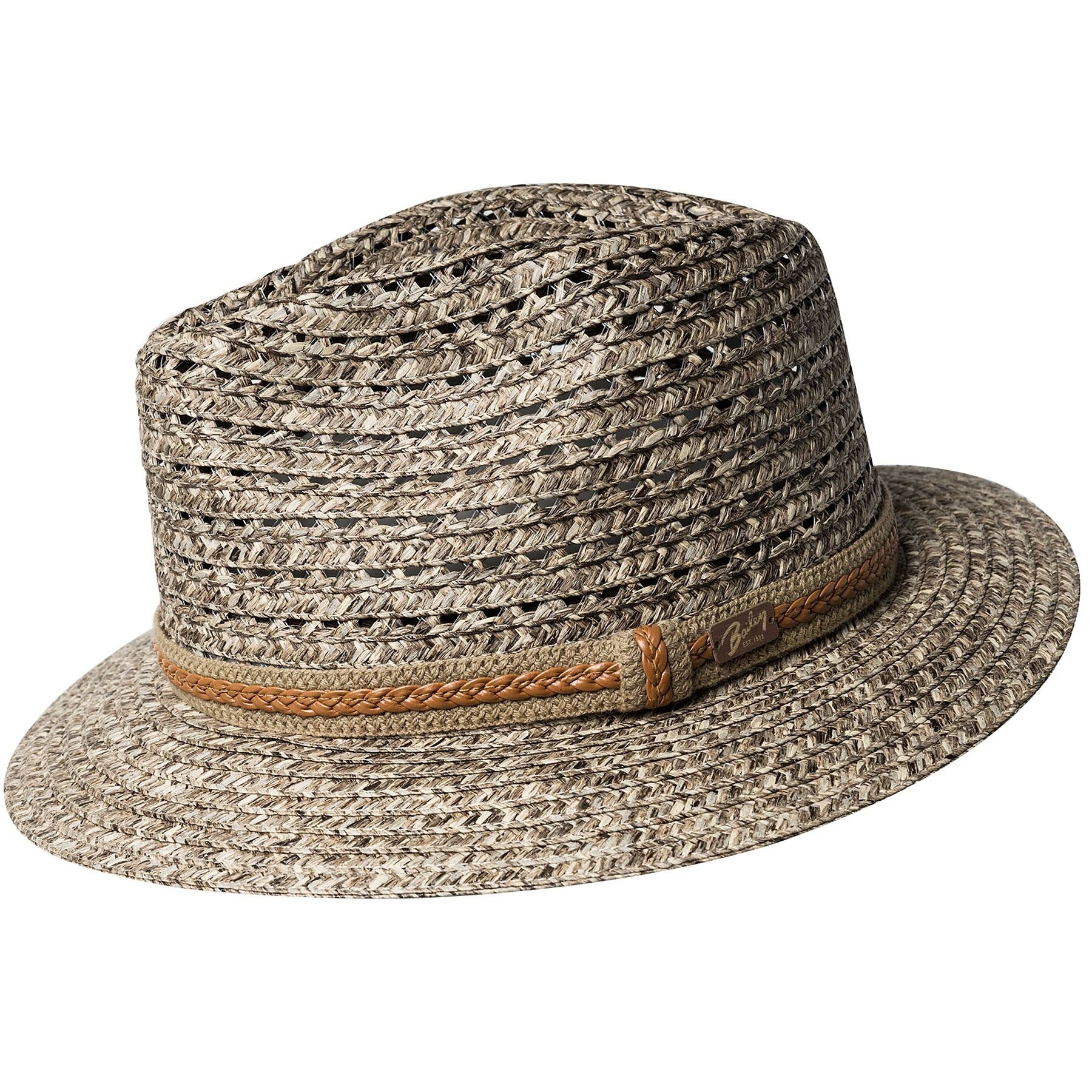 Palarie Bailey of Hollywood Garrell Braided Fedora Cocoa