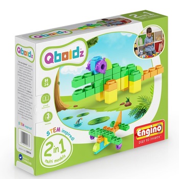Joc de constructie creativ, Engino Qboidz 2 in 1 Multimodele (Crocodil) Joc de constructie creativ, Engino Qboidz 2 in 1 Multimodele (Crocodil)