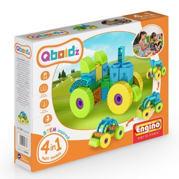 Joc de constructie creativ, Engino Qboidz 4 in 1 Multimodele (Tractor) Joc de constructie creativ, Engino Qboidz 4 in 1 Multimodele (Tractor)