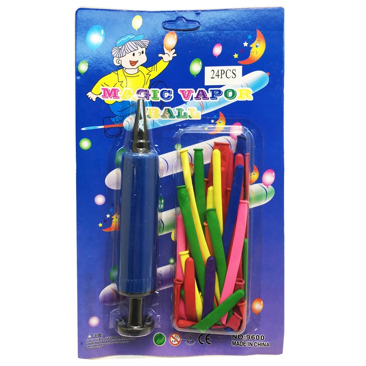 Set 24 Baloane + Pompa, Chippo, Multicolor