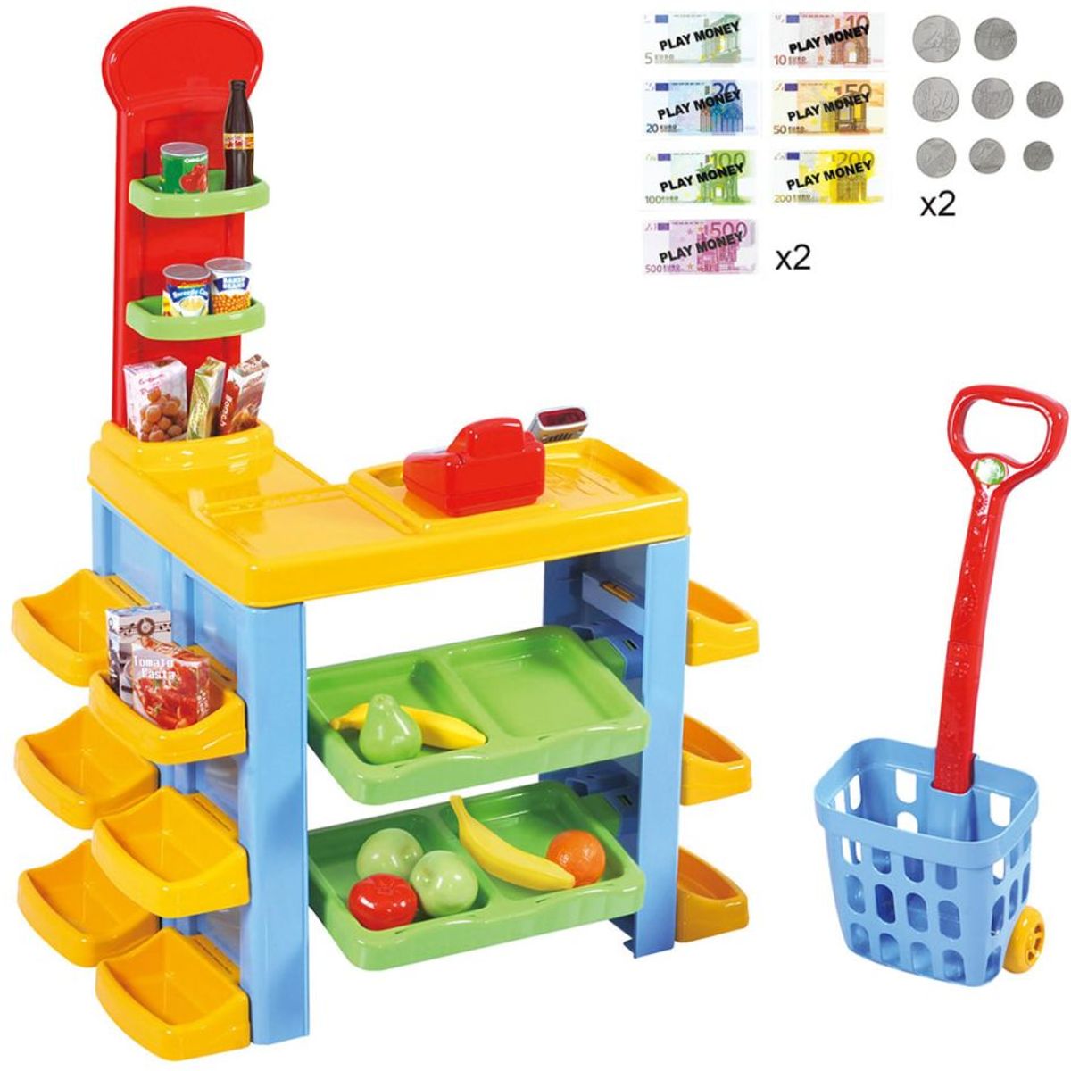 Set de joaca Playgo supermarket cu cos de cumparaturi