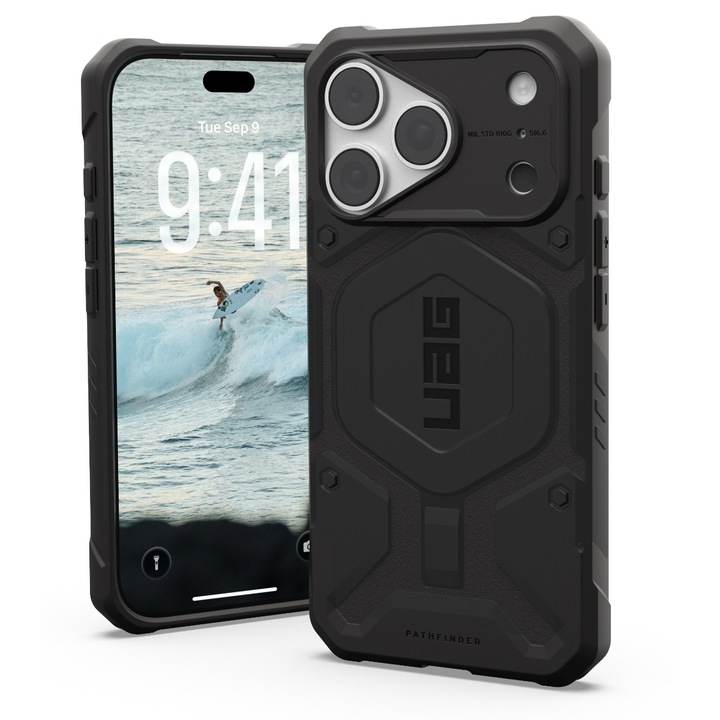 Husă UAG Pathfinder Magsafe pentru iPhone 18 Pro Max / 17 Pro Max, Black, protecție ușoară, profil slim