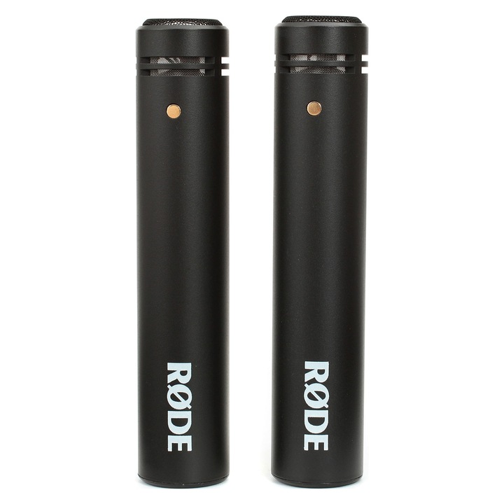 Комплект кондензаторни микрофони RODE M5, стерео чифт, 1/2" (12,7 мм) капсули, кардиоидна характеристика, XLR, фантомно захранване 24/48 V, черен, 2 бр., LJOEZ3SKA