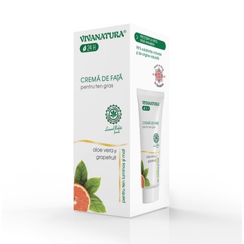 Crema pentru Ten Gras cu Aloe Vera si Grapefruit, VivaNatura 75ml Crema pentru Ten Gras cu Aloe Vera si Grapefruit, VivaNatura 75ml