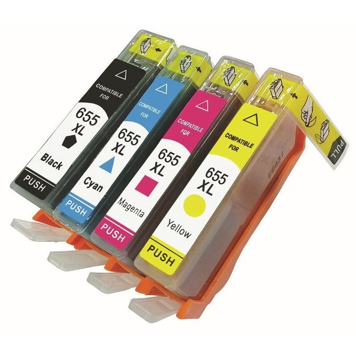 655XL 4 db kompatibilis tintapatron készlet HP 655XL - (BK, C, M , Y)