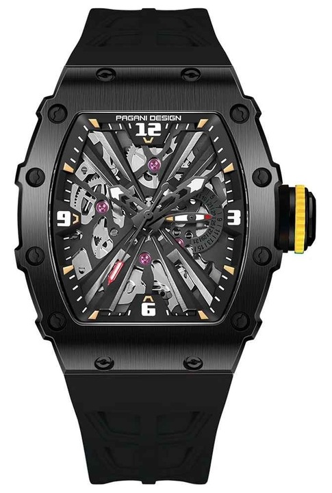 Часовник PAGANI DESIGN PD-1738 Full Black, Кварцов VH65, Сапфир AR, 42мм, 50М