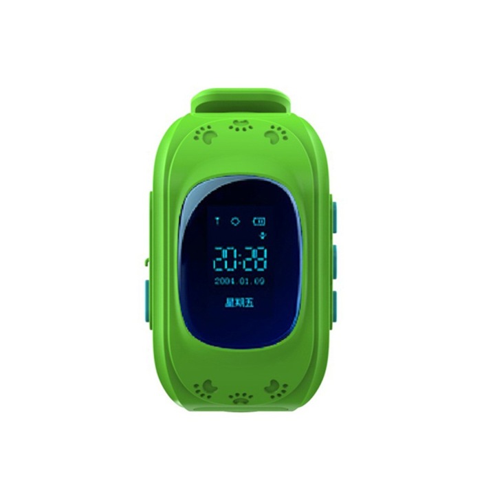 Детски smart часовник, Q50, Smartwatch, SIM карта, GPS, Зелен