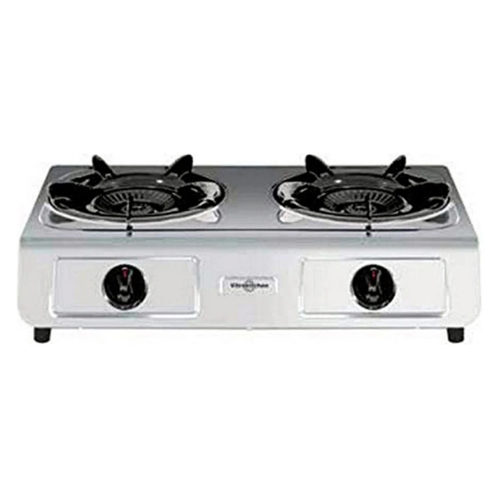 Plita pe gaz Vitrokitchen 260IB (8437015023502), 2 arzatoare, suprafata inox, butoane frontale, inox